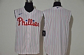 Phillies Blank White Nike Cool Base Sleeveless Jersey,baseball caps,new era cap wholesale,wholesale hats